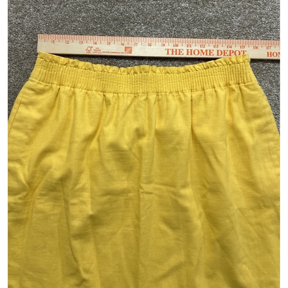 J.Crew Women's 12 Yellow Linen Cotton Blend Pull On Skirt - Picture 2 of 8